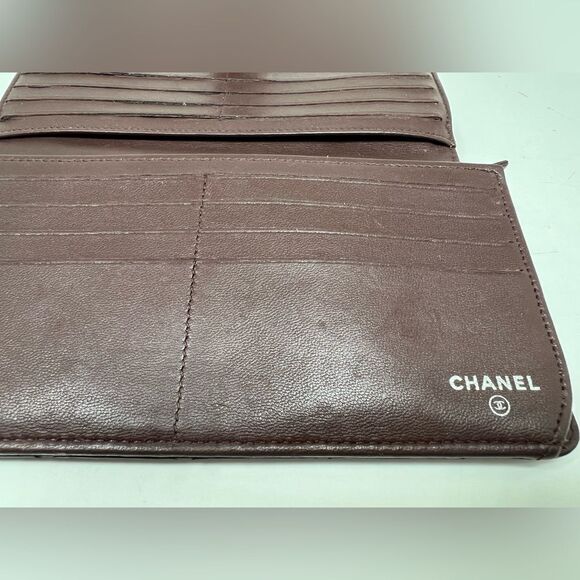 CHANEL Matelasse Timeless Classics Bifold Long Wallet Lamb Skin Black Authentic - Picture 9 of 13